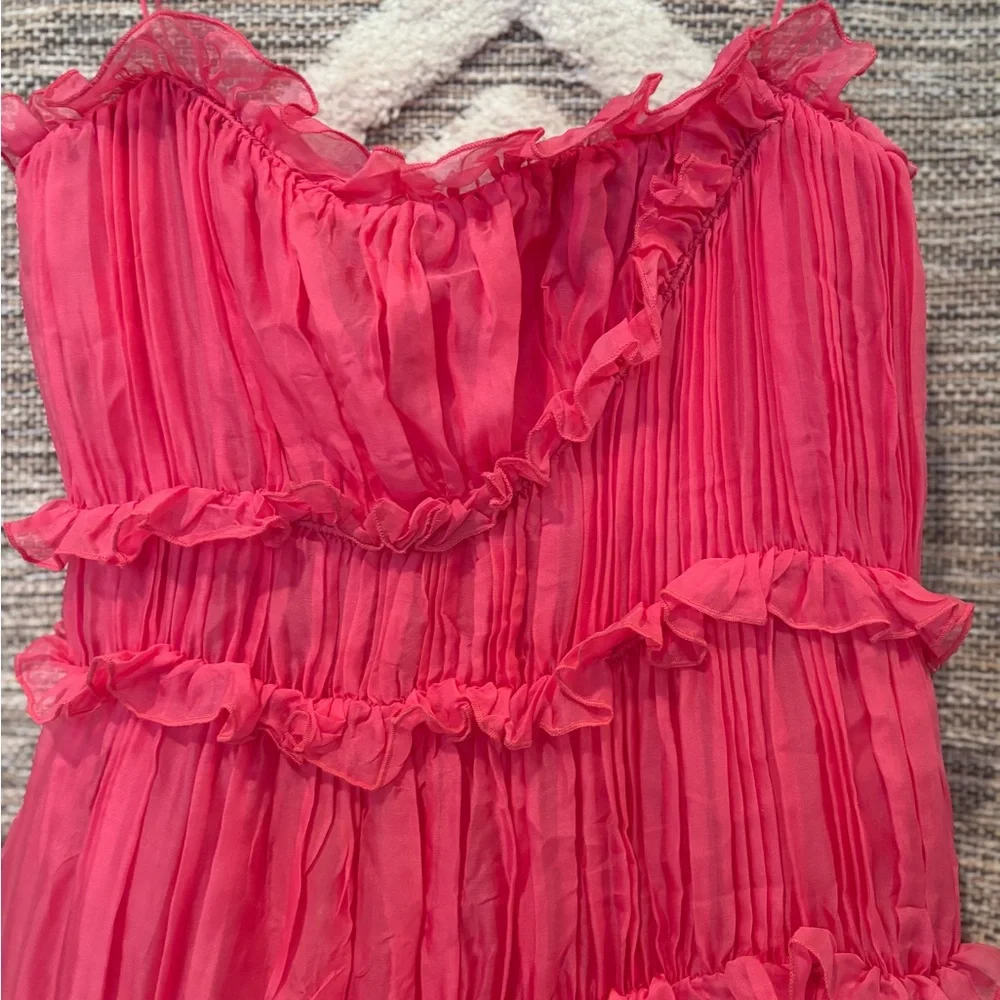 Free People Elegant Pink Pleated Dress